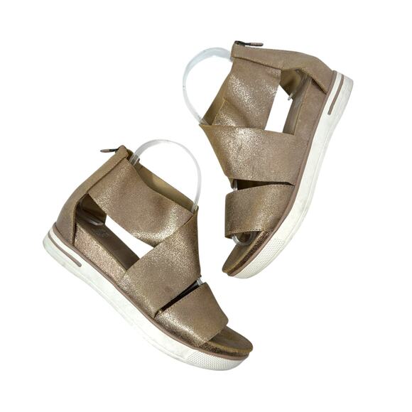 Eileen Fisher Sport Platform Sandal Rose Gold Metallic Size 7 - Picture 1 of 15